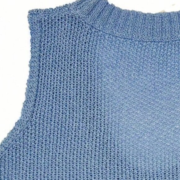 Blue Casual Women's Cute Sparkly See Through Textured Round Neck top - Picture 8 of 8